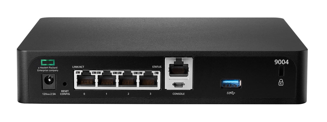 HPE Aruba Networking 9004 (RW) TAA 4-Port 10/100/1000BASE-T Branch 2K Clients - 32 APs Gateway