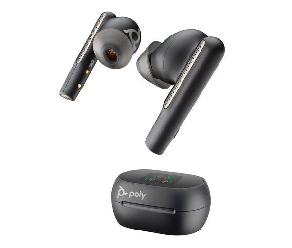 Poly Voyager Free 60+ UC Carbon Black Earbuds +BT700 USB-C Adapter +Touchscreen Charge Case