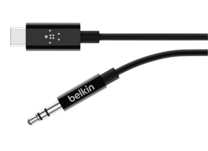 Belkin F7U079BT06-BLK audio cable 1.8 m 3.5mm USB Type-C Black