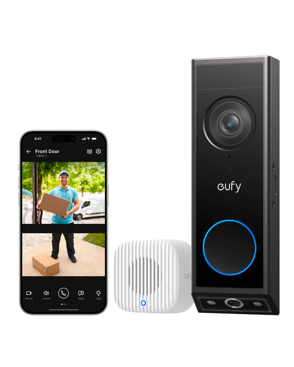 Eufy E340 2K Dual Cameras 8GB Storage Smart Video Doorbell with Chime