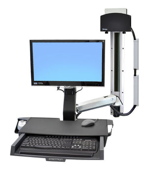 Ergotron StyleView Sit-Stand Combo System with Worksurface 61 cm (24") Wall Aluminium