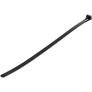 StarTech.com 10"(25cm) Reusable Cable Ties - 1/4"(7mm) wide, 2-1/2"(65mm) Bundle Dia. 50lb(22kg) Tensile Strength, Releasable Nylon Ties, Indoor/Outdoor, 94V-2/UL Listed, 100 Pack - Black - TAA