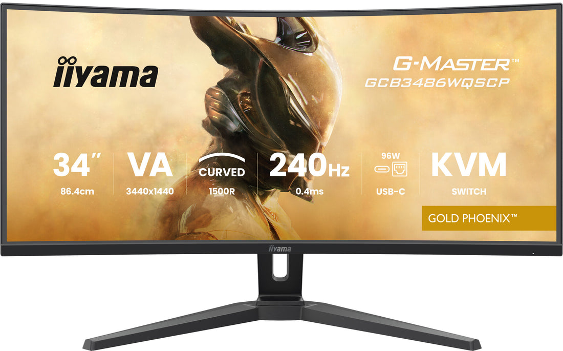 iiyama G-MASTER Gold Phoenix 34" UWQHD 240Hz Curved Gaming Monitor (GCB3486WQSCP-B1)