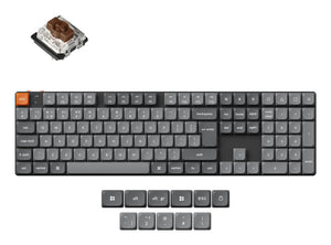 Keychron K5 Max keyboard Universal USB + RF Wireless + Bluetooth QWERTY UK English Black, Grey