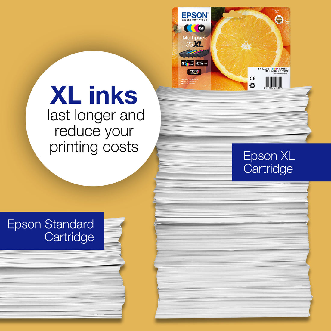 Epson Oranges 33 Claria Premium Single Yellow Ink