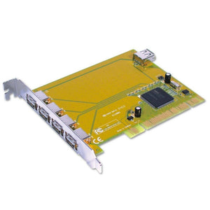 Lindy 4+1 Port USB 2.0 Card, PCI (32 Bit), PC and Mac Compatible