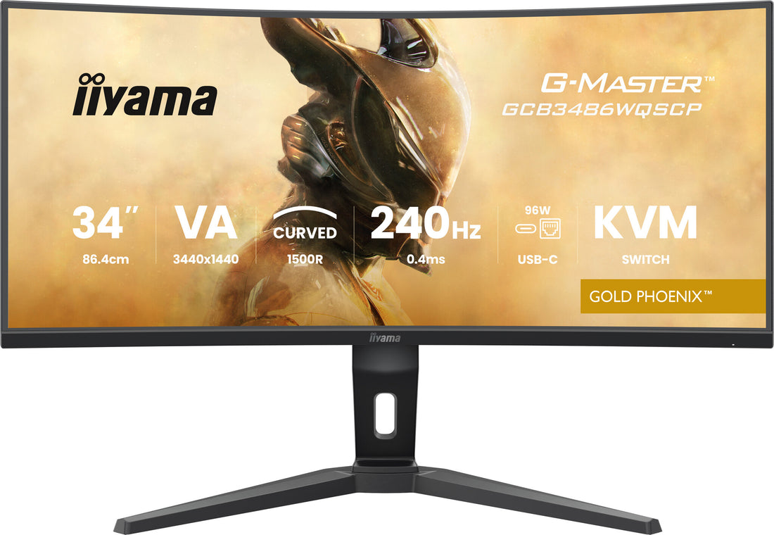 iiyama G-MASTER Gold Phoenix 34" UWQHD 240Hz Curved Gaming Monitor (GCB3486WQSCP-B1)