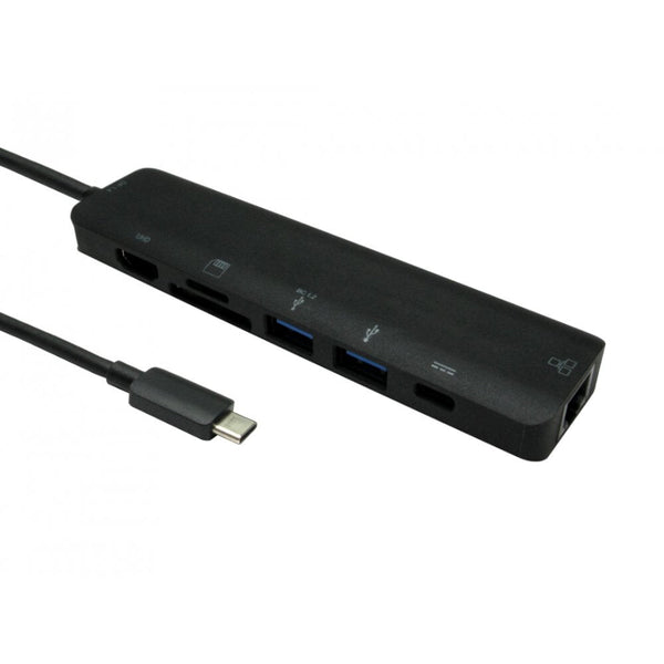 Cables Direct NLUSB3C-7PHUB laptop dock/port replicator USB 3.2 Gen 1 (3.1 Gen 1) Type-C Black