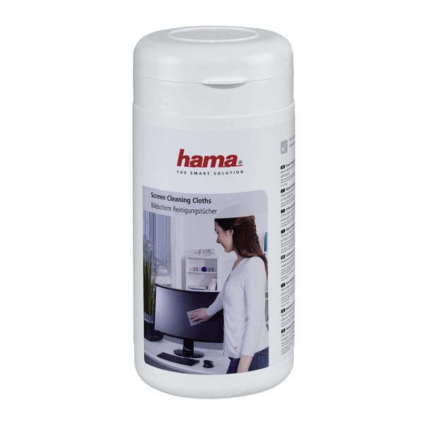 Hama Screen Cleaning Cloths, 100 pcs, in Dispenser Tub