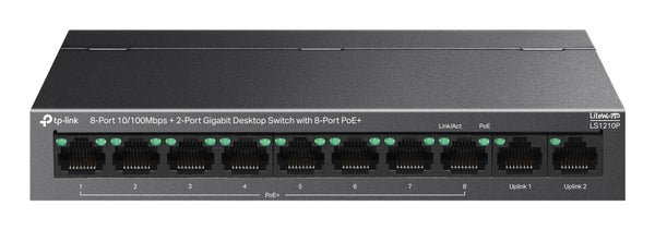 TP-Link LS1210P network switch Unmanaged L2 Gigabit Ethernet (10/100/1000) Power over Ethernet (PoE) Desktop Black