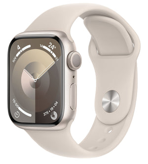 Apple Watch Series 9 GPS 41mm Starlight Aluminium Case w/ Starlight Sport Band - S/M