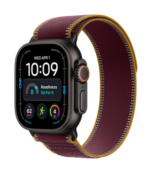 Apple Watch Ultra 4 GPS + Cellular 49mm Black Titanium Case with Burgundy Trail Loop - M/L