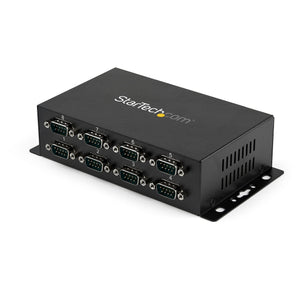StarTech.com 8 Port USB to DB9 RS232 Serial Adapter Hub – Industrial DIN Rail and Wall Mountable - TAA