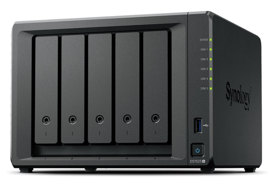 Synology DiskStation DS1525+ NAS Ryzen Embedded V1500B 8 GB DDR4 80 TB HDD Black