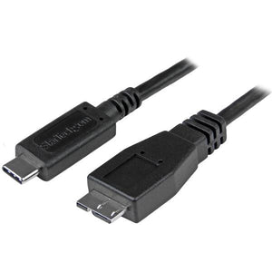 StarTech.com 1.6ft (50cm) USB-C to Micro USB-B Cable, USB 10Gbps, Data Cord, 3A, USB C to Micro-B Data Transfer Cable