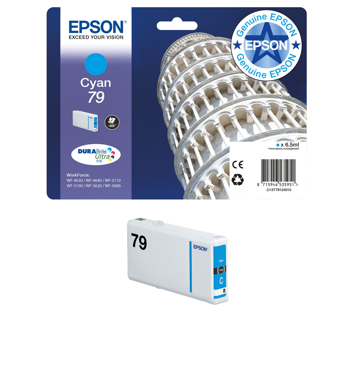 Epson Tower of Pisa Singlepack Yellow 79 DURABrite Ultra Ink
