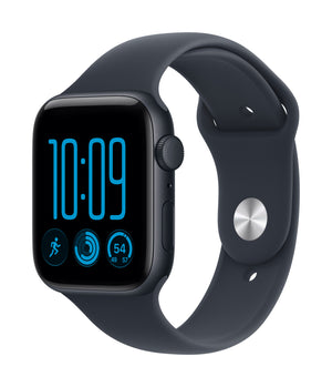Apple Watch SE (3nd generation) SE 3 GPS 44mm Midnight Aluminium Case with Navy Blue Sport Band - S/M