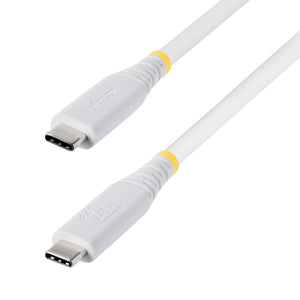 StarTech.com 50cm (1.6ft) USB4 Cable, 40Gbps, USB-IF Certified USB-C Cable, 240W PD, 8K 60Hz/4K 240Hz DP2.1 DP40, TPE Jacket, Thunderbolt 4 Compatible - White USB-C Cord