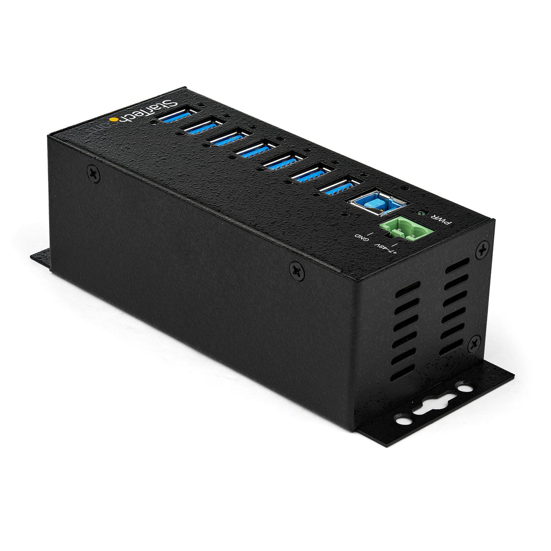 StarTech.com 7-Port USB 3.0 Hub with Power Adapter - Metal Industrial USB-A Hub with ESD & 350W Surge Protection - Din/Wall/Desk Mountable - High Speed USB 3.2 Gen 1 (5Gbps) Hub - TAA