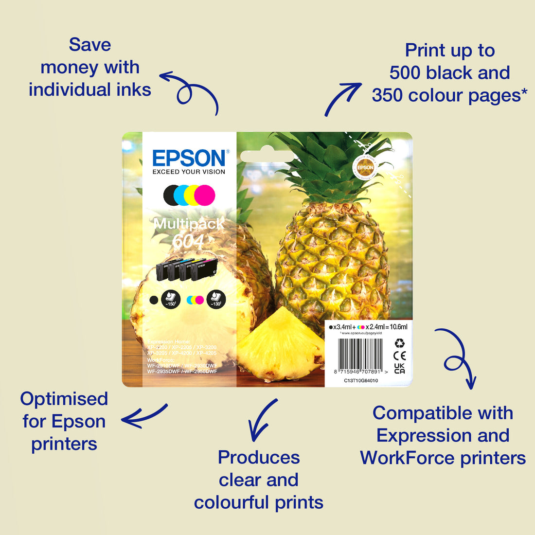 Epson Singlepack Cyan 604 Ink