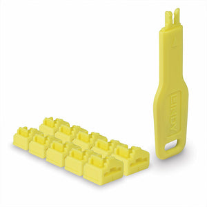 Lindy RJ45 Port Locks Yellow, 10x + 1 Key