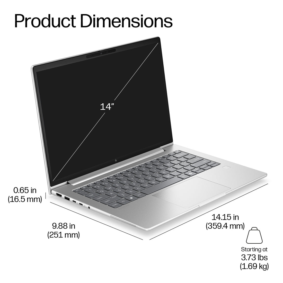 HP EliteBook 6 G2i 14 AI PC Intel Core 7 350 Laptop 35.6 cm (14") WUXGA 32 GB LPDDR5x-SDRAM 512 GB SSD Wi-Fi 7 (802.11be) Windows 11 Pro Silver