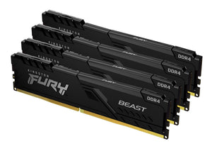 Kingston Technology FURY Beast 64GB 3200MT/s DDR4 CL16 DIMM (Kit of 4) Black
