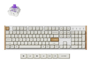 Keychron K10 HE keyboard Gaming USB + RF Wireless + Bluetooth QWERTY UK English White, Wood