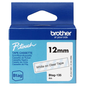 Brother BTAG-135 label-making tape White on transparent