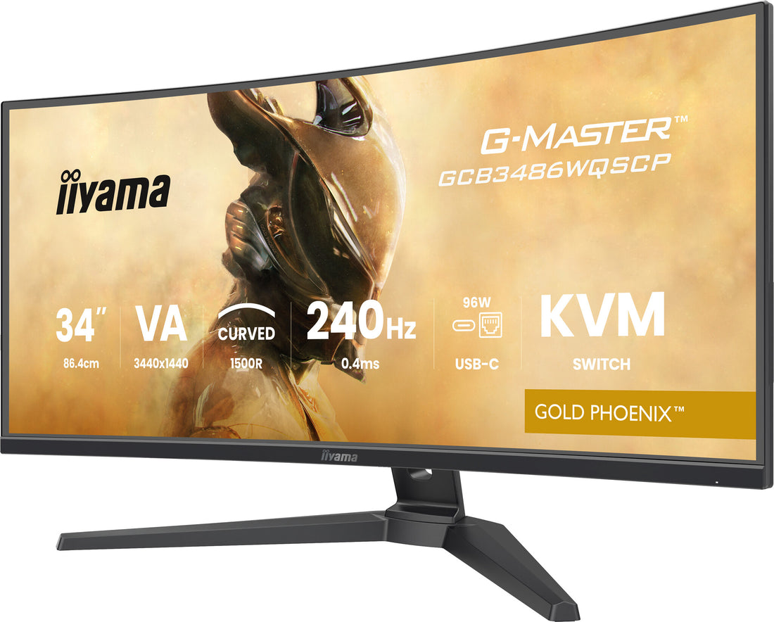 iiyama G-MASTER Gold Phoenix 34" UWQHD 240Hz Curved Gaming Monitor (GCB3486WQSCP-B1)