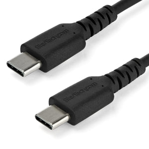 StarTech.com 3ft (1m) USB-C Fast Charging Cable, Rugged, Charge & Sync, 60W (3A) PD, USB 2.0, Black TPE Jacket and Aramid Fiber - USB C Charging Cord