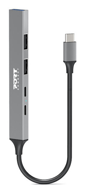 Port Designs 900163 interface hub USB Type-C 5000 Mbit/s Silver