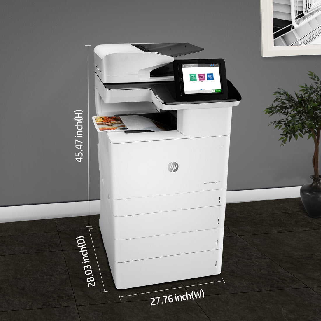 HP Color LaserJet Enterprise LaserJet Enterprise M776dn Multifunction Color Printer, Ethernet Only; Copier, Scanner