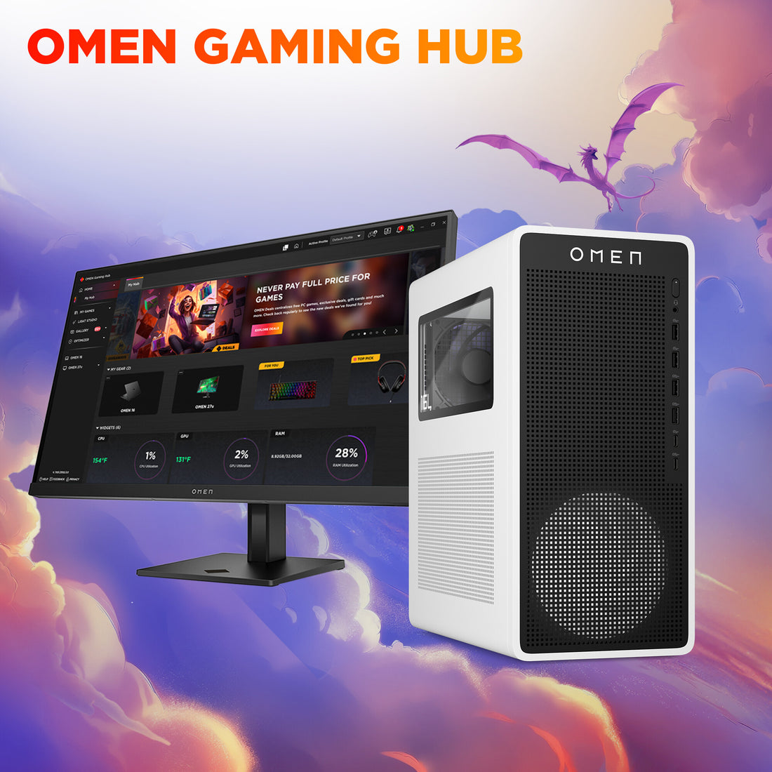 HP OMEN 16L TG03-0023na Intel Core Ultra 5 225F 16 GB DDR5-SDRAM 1 TB SSD NVIDIA® GeForce RTX™ 5050 Windows 11 Home Tower PC AI PC White