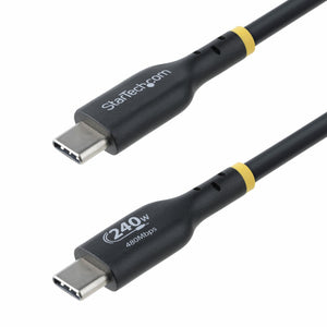 StarTech.com 13ft (4m) USB-C Charging Cable, Charge & Sync, 240W (5A) PD EPR, USB 2.0 Laptop Charger Cable, USB-IF Certified, TPE Jacket - Black USB C Charging Cord