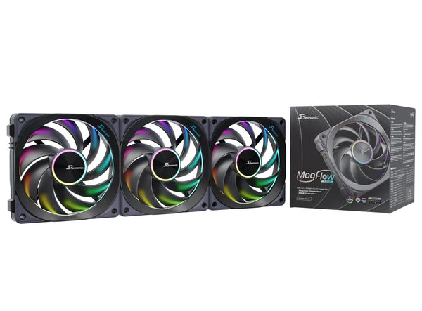 Seasonic MagFlow ARGB Computer case Fan 12 cm Black 3 pc(s)