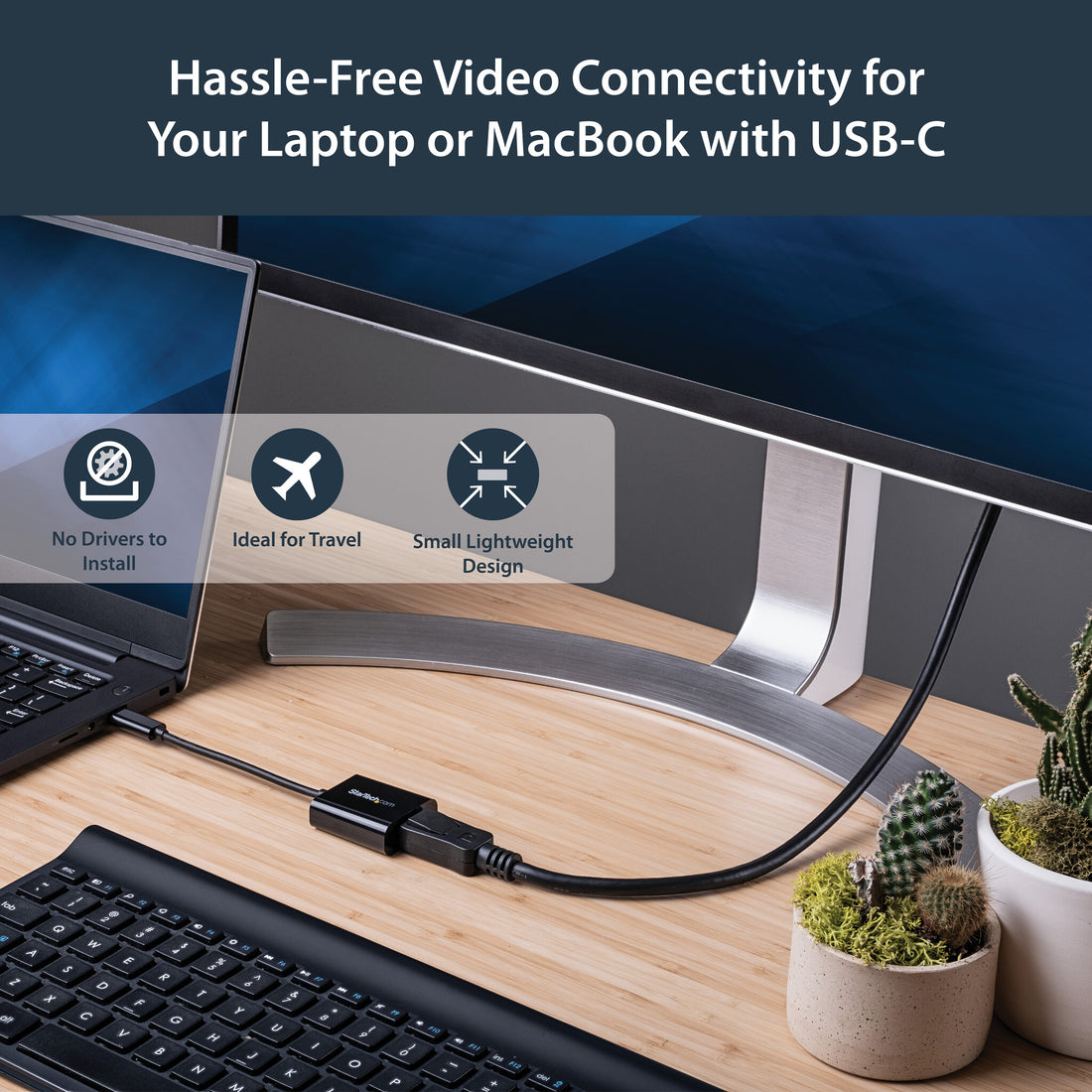 StarTech.com USB C to DisplayPort Adapter - 4K 60Hz/8K 30Hz - USB Type-C to DP 1.4 HBR2 Adapter Dongle - Compact USB-C (DP Alt Mode) Monitor Video Converter - Thunderbolt 3 Compatible
