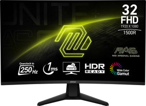 MSI 32" MAG 250Hz Full HD Curved Gaming Monitor (32C6X)