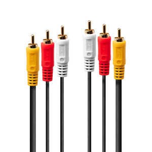 Lindy 10m Premium AV Cable 3xPhono Male to 3xPhono Male