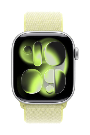 Apple MFFF4ZM/A smart wearable accessory Band Yellow Nylon, Recycled polyester, Spandex