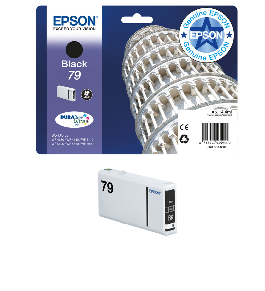 Epson Tower of Pisa Singlepack Yellow 79 DURABrite Ultra Ink