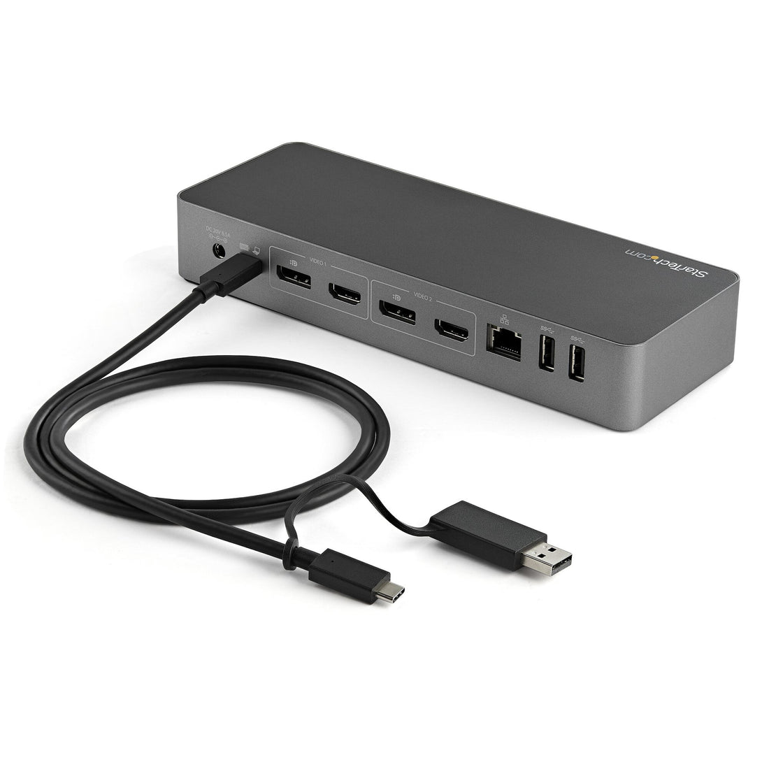 StarTech.com 3.3ft (1m) USB-C Cable with USB-A Adapter Dongle, USB 10Gbps/5Gbps, 100W (5A) PD, 8K 60Hz / 4K 144Hz DP Alt Mode - Thunderbolt Compatible