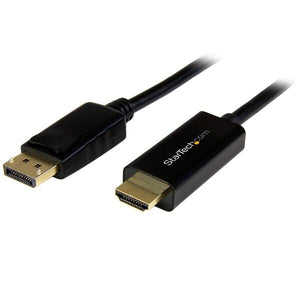 StarTech.com 3.3ft (1m) DisplayPort to HDMI Cable - 4K 30Hz - DisplayPort to HDMI Adapter Cable - DP 1.2 to HDMI Monitor Cable Converter - Latching DP Connector - Passive DP to HDMI Cord