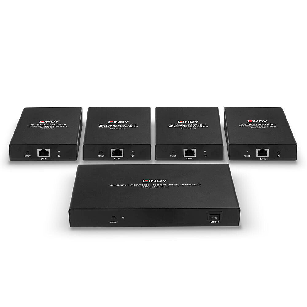 Lindy 70m Cat.6 4 Port HDMI 4K60 Splitter Extender