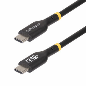 StarTech.com 3.3ft (1m) USB-C Charging Cable, Charge & Sync, 240W (5A) PD EPR, USB 2.0 Laptop Charger Cable, USB-IF Certified, TPE Jacket - Black USB C Charging Cord