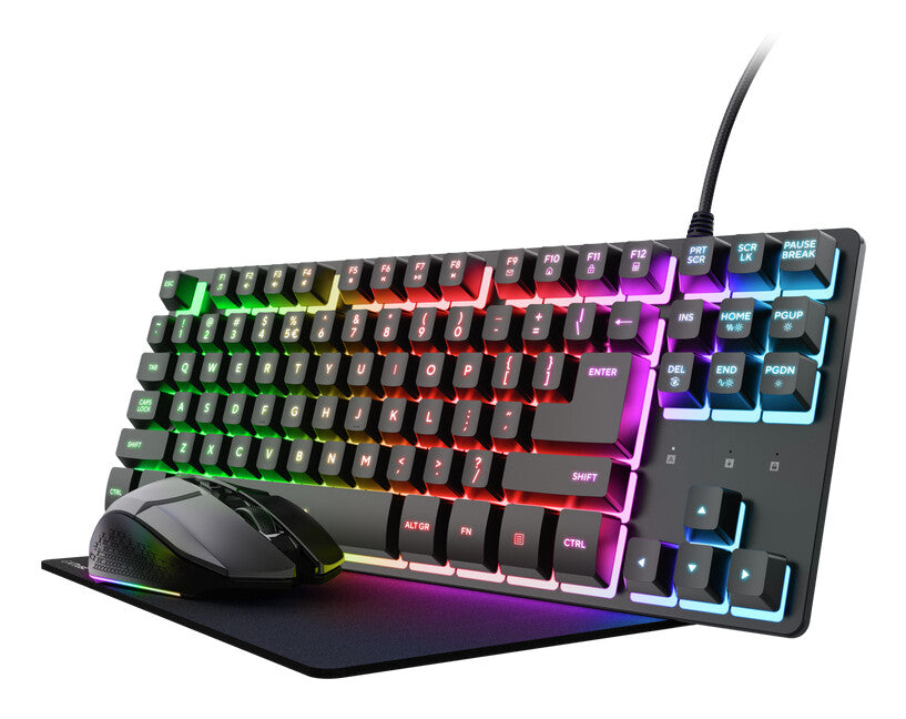 Trust GXT 794 3-in-1 Gaming keyboard Mouse included USB QWERTY UK English Black