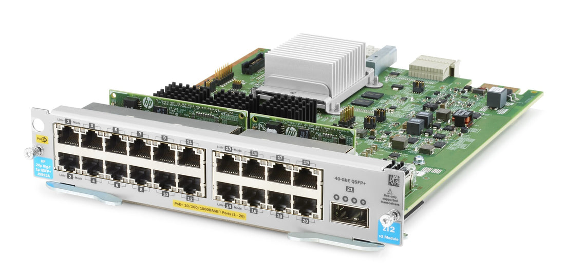 HPE 20-port 10/100/1000BASE-T PoE+ MACsec / 1-port 40GbE QSFP+ v3 zl2 network switch module Gigabit Ethernet