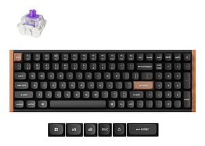 Keychron K4 HE keyboard Universal USB + RF Wireless + Bluetooth Black, Wood