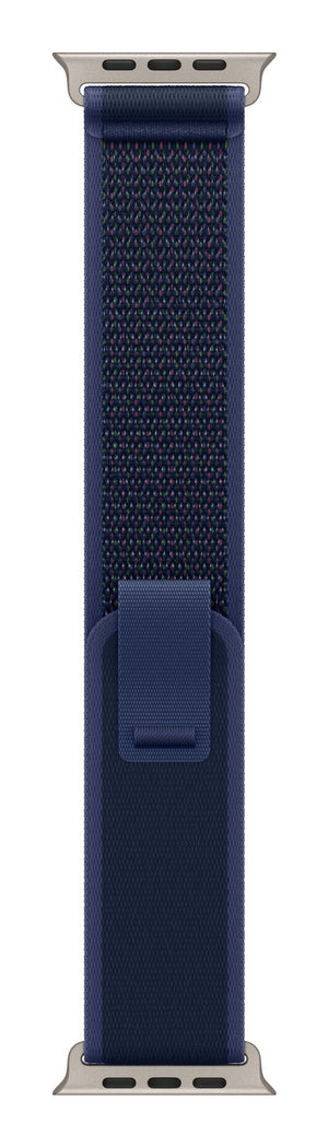 Apple 49mm Blue Trail Loop - M/L - Natural Titanium Finish