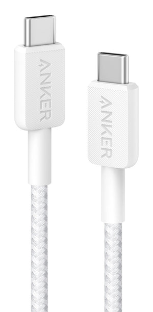 Anker Braided USB-C to USB-C Charging Cable 0.9 m, White